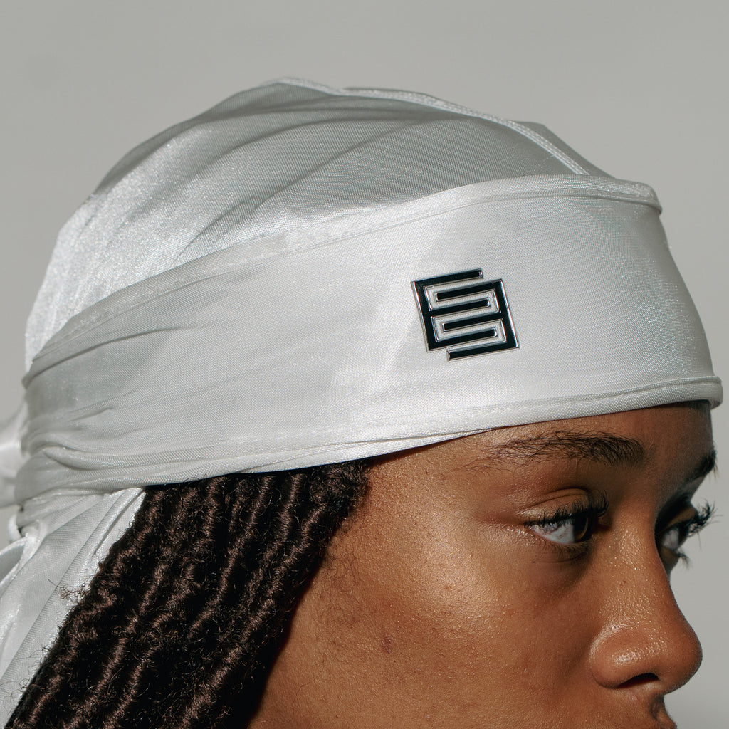 The Perfect Durag - White w/ Black Logo